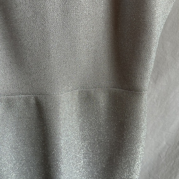 Topshop silver metallic halter dress with asymmetrical hem, size 6 - Picture 4 of 8